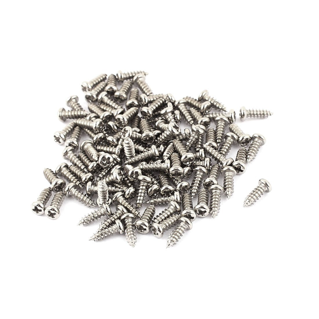 100Pcs PA2.6 x 8mm Stainless Steel Phillips Round Head Self-Tapping Screws Bolt