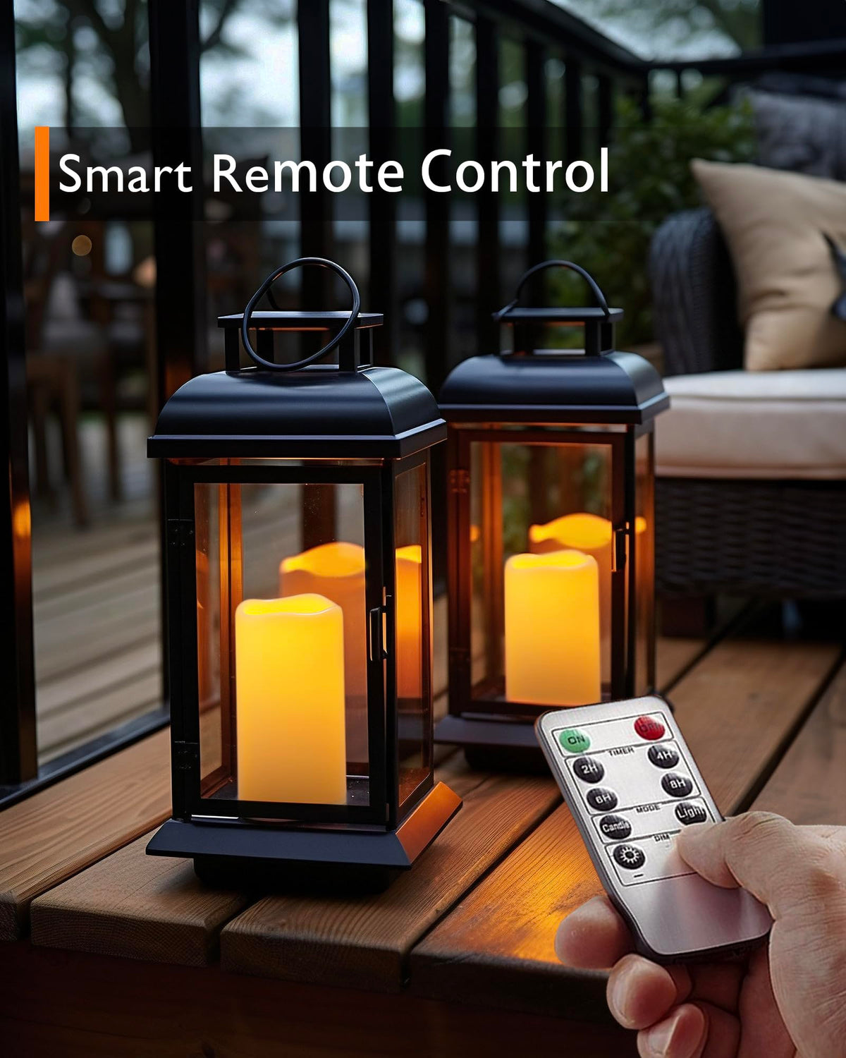 LinkMejor Esterno Impermeabile Candele LED Senza Fuoco con Timer Remoto, 3 Pack