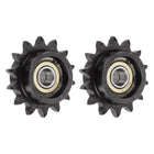 2pcs ANSI #40 / DIN(ISO)08A Roller Chain Idler Sprocket 12mm Bore, 1/2" Pitch, Hardened 14 Tooth Tensioner Sprocket, Insert Single Bearing (B Type)
