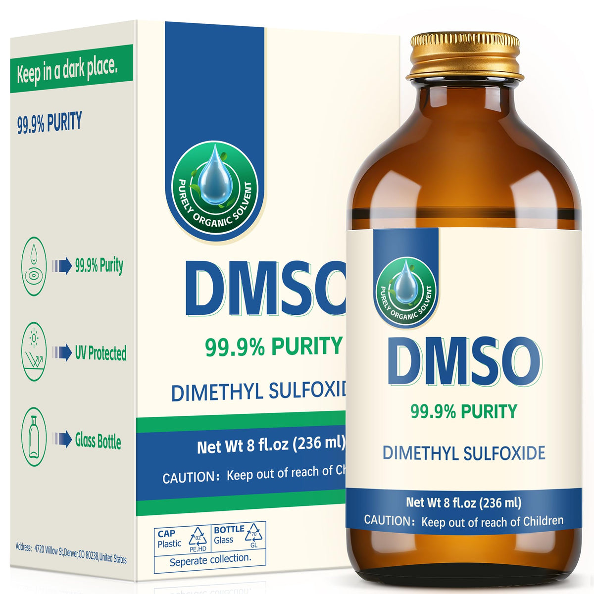 DMSO Farma Sınıfı 99.9%琥珀色 Şişe İçinde