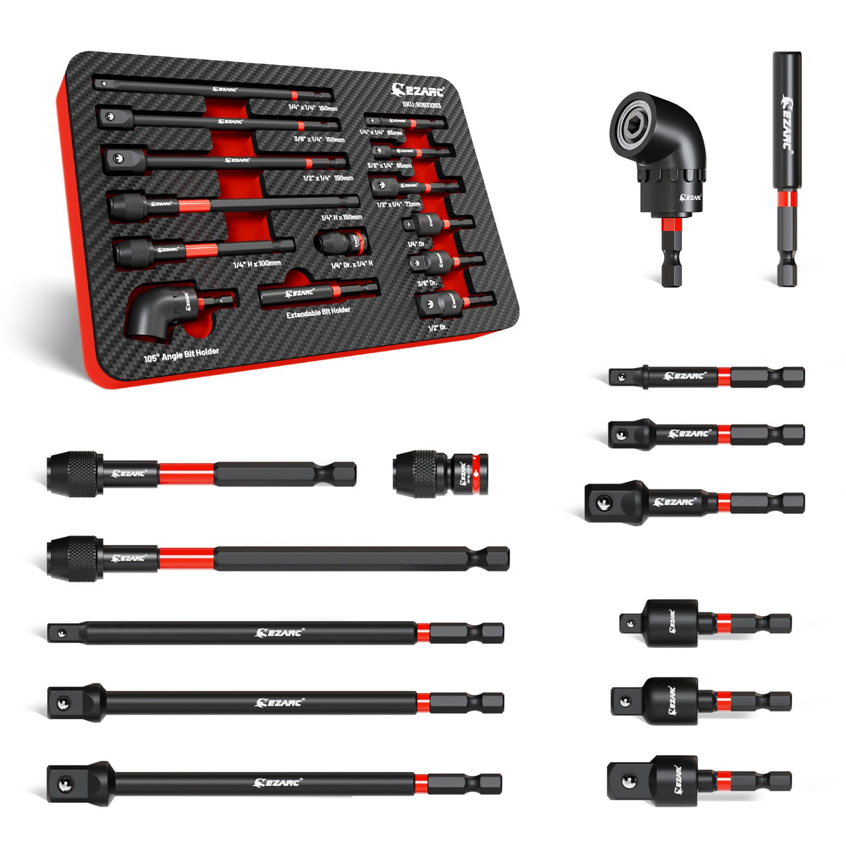 LinkMejor Adaptador de Socket de Impacto Set, 14PCS con Conexiones de Rotación y Ángulo