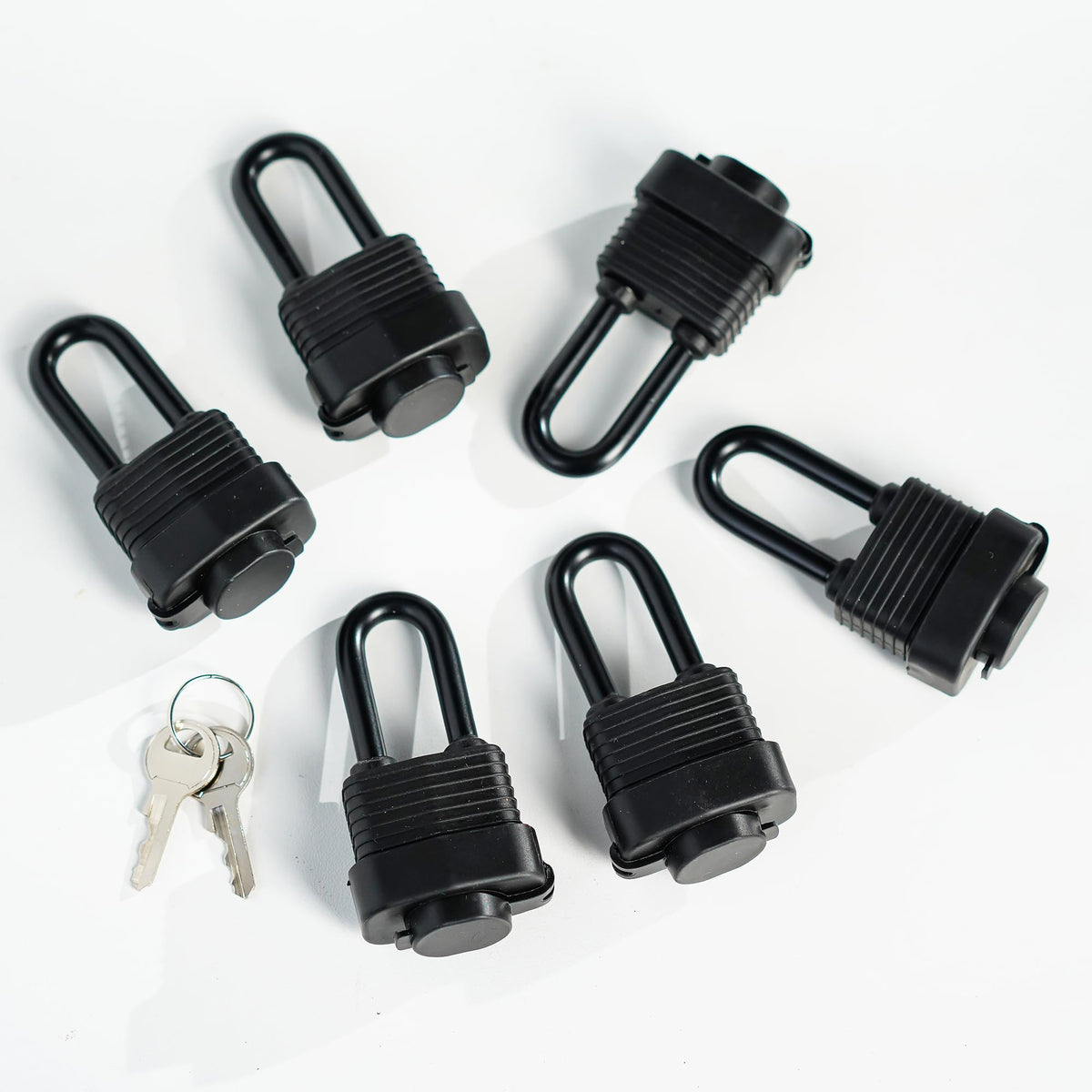 Llaves de bloqueo impermeables para exteriores en pares de 6 piezas, con llave de 1.5"