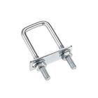 Square U-Bolts 1"(25mm) Inner Width 90mm Length Carbon Steel M8 with Nuts, Frame Plate, Round Washers 4 Set