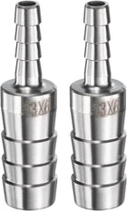 1/2" to 1/4" Hose Barb Reducer Pipe Fitting 304 Stainless Steel Adapter Fluid Exchanger Connector for Water Oil Fuel Gas Pipe Connections 2pcs