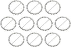 Rhinestone Ribbon Buckle Sliders, 10Pcs Silver Crystal Belt Buckles for Crafts Wedding Clothing Decoration