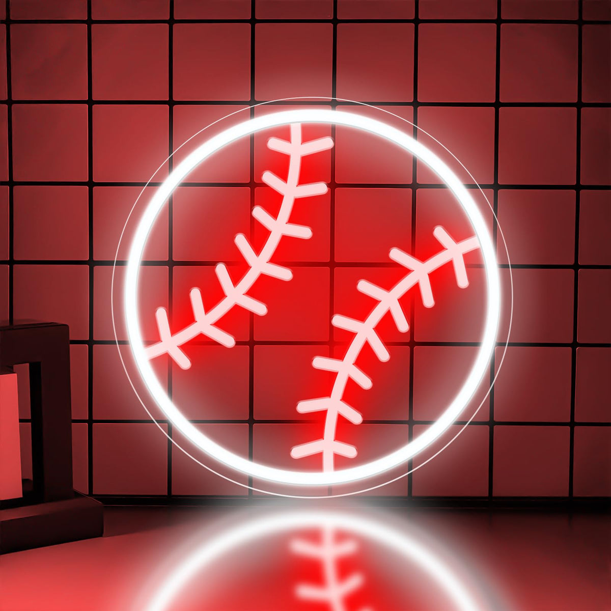 Baserett Neon Sign, Drivs av USB Röd Vit Baserett Neon Lampa