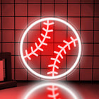 Baserett Neon Sign, Drivs av USB Röd Vit Baserett Neon Lampa