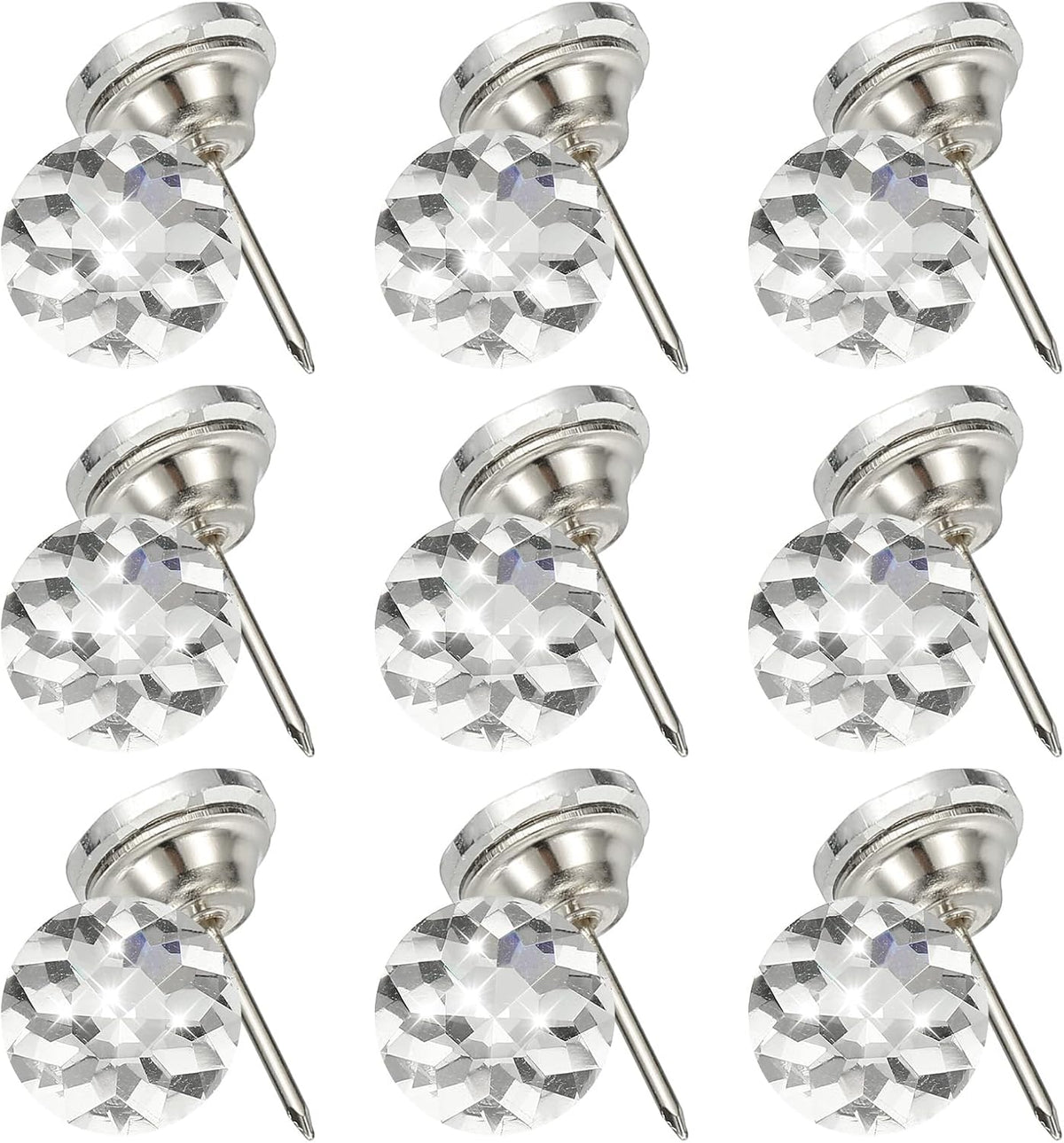 25 Pcs Crystal Upholstery Tacks 18mm Diamond Upholstery Nails for Sofa Furniture Bed Headboard Tufting Wall Decoration DIY Crafts