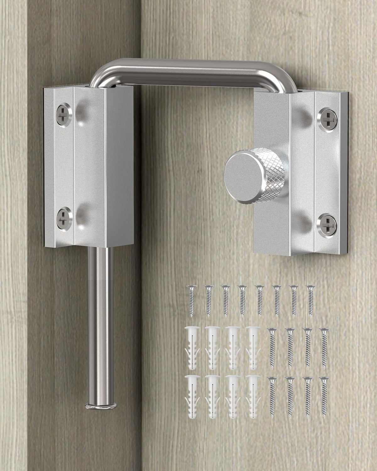 LänkMejor Låsbar Skjutdörrs Lås Lås för Barn, Skärm, Silver, 1PC