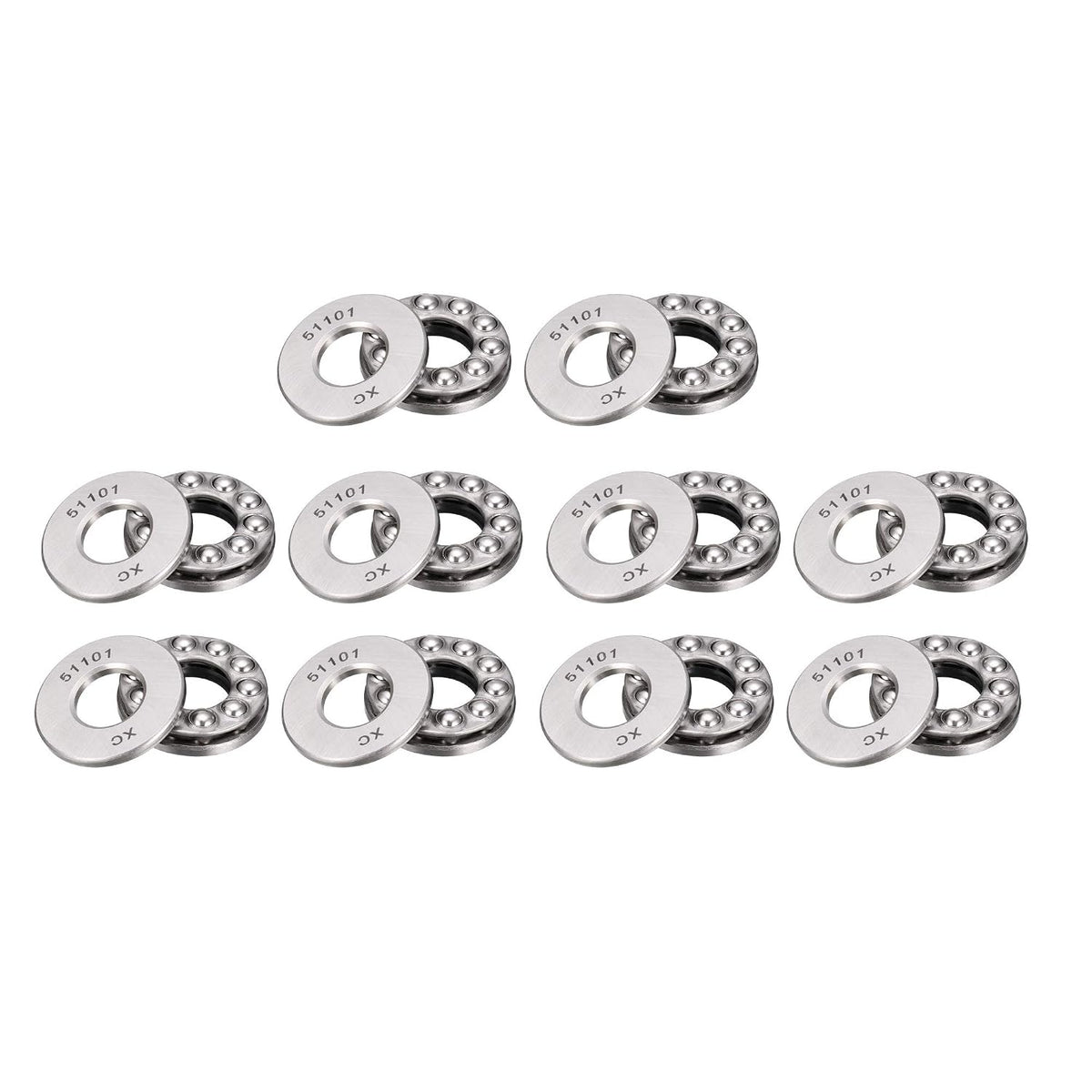 51101 Miniature Thrust Ball Bearing 12mm x 26mm x 9mm Chrome Steel with Washer 10pcs