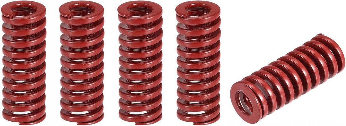 3D Printer Die Spring, 5pcs 10mm OD 25mm Long Spiral Stamping Medium Load Compression Mould Die Springs for 3D Printer Electric Part, Red
