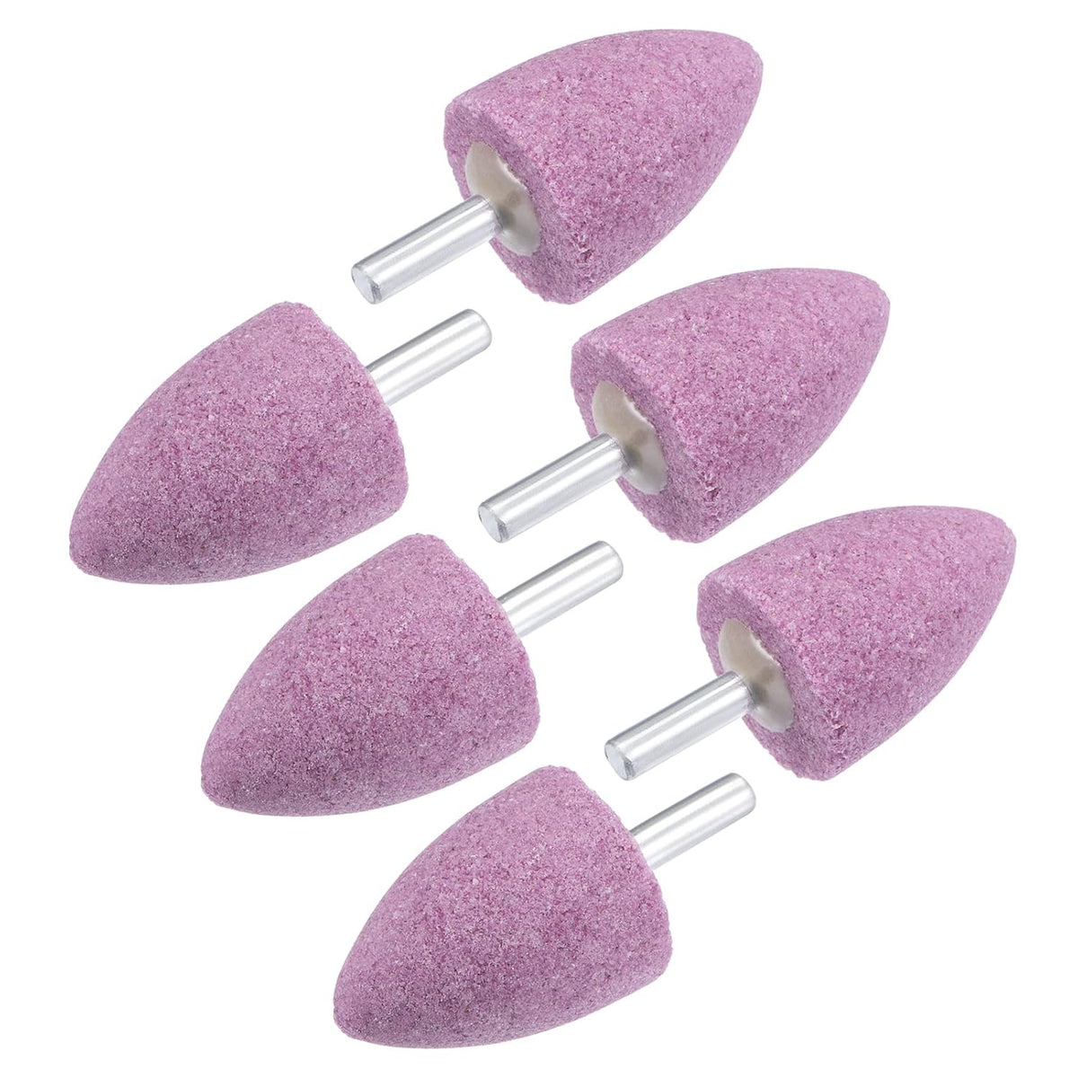 Abrasive Mounted Stone Grinding Bits for Rotary Tool 1/4" Shank 1.18" Diameter 60 Grit Conical Grinding Wheel 6Pcs