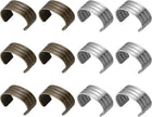 Leather Rope Clip, 100Pcs Cylindrical Crimping Cord Crimps Foldable String Leather Cord Fastener for DIY Lanyard, Tassel, Jewelry Making, Bronze, Silver Tone