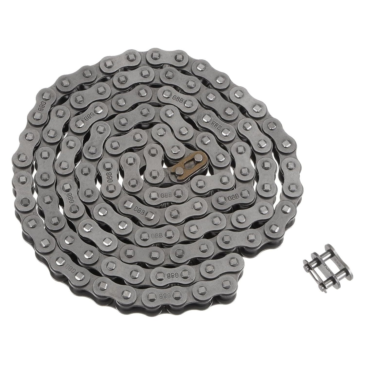 08B Metric Standard Roller Chain, 5 Feet Carbon Steel Chains 1/2" Industrial Roller Chain Drive Chain for Motorcycle Bicycle Industrial Machinery -120 Links