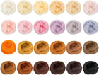 72Pcs 24 Colors Needle Felting Wool - Nature Fibre Wool Yarn Roving Needle Felting Hand for Wool Felting Yarn Supplies DIY Craft Materials (3g/Pack, 3Pack/Color)
