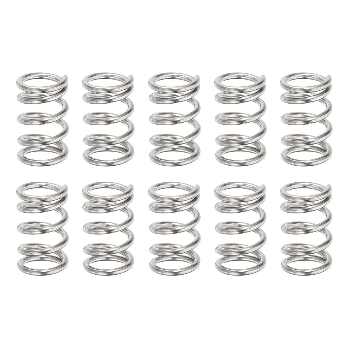 10Pcs Compression Springs, 0.8mm Wire Diameter x 6mm OD x 10mm Length 304 Stainless Steel Extension Spring Ballpoint Pen Pressure Springs for Shop Home Repairs, Silver