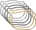 6Pcs Metal Purse Handle, Bear Head Handbag Ring Buckle Bag Handle Replacement for DIY Handmade Woven Bag Luggage Hardware Accessories, Gold/Gunmetal/Silver