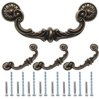 LinkMejor 4 Pack Poussoirs de tiroir Vintage 6 en Hole Center Drop Bail Poussoirs de meuble