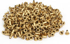 LinkMejor 500pcs M2x4mm Brass Plated Metal Hollow Eyelets Rivets Gold Tone