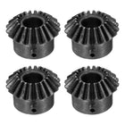 4pcs Bevel Gear 2 Module 1:1 Reduction Rate 20T 15mm Hole Dia Bevel Pinion Gear, 90 Degree Steering Gear with Keyway for Hardware Mechanical Rotation