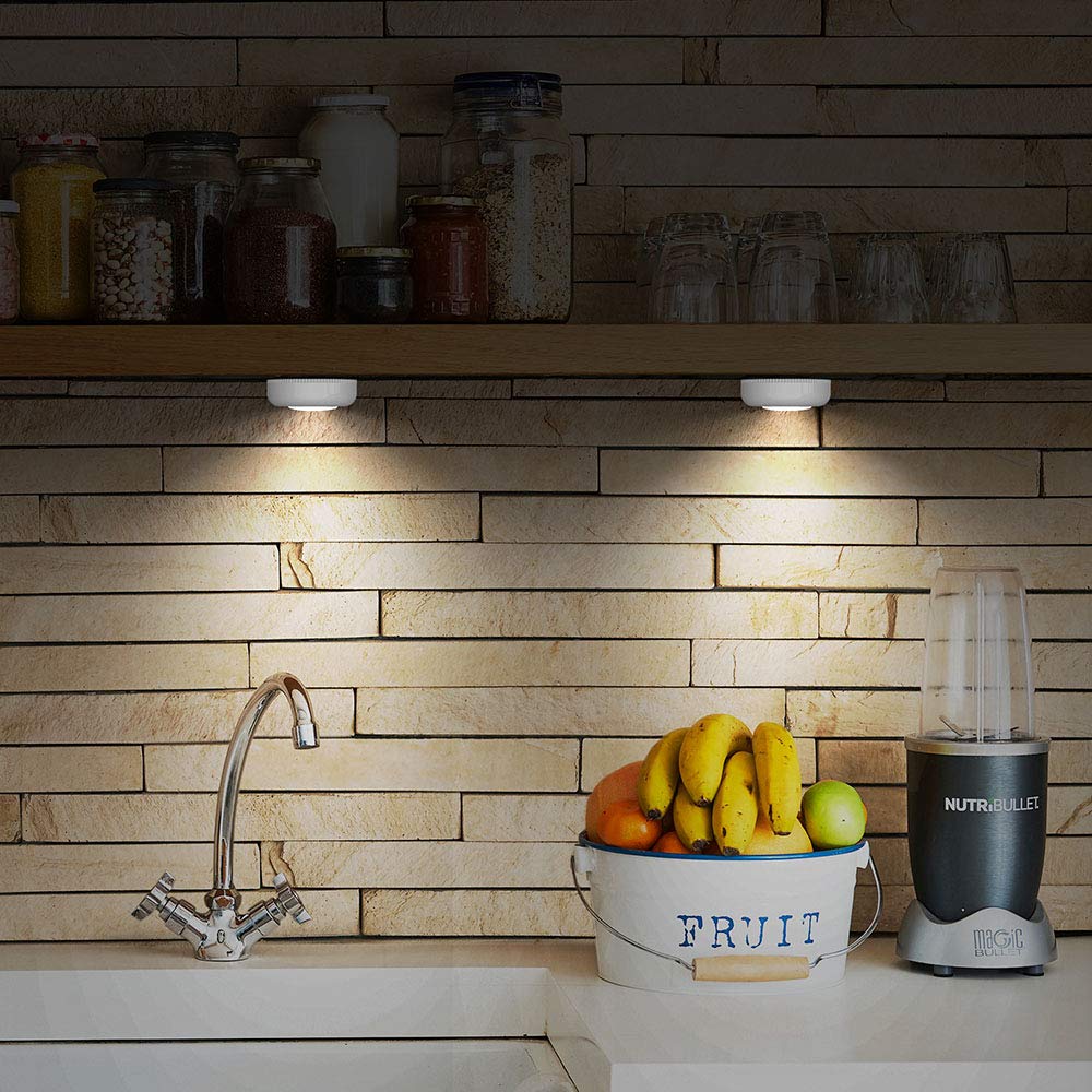 Tap Light Push Lights, 6 Pack Self-Adhesive Puck Light Daya Baterai