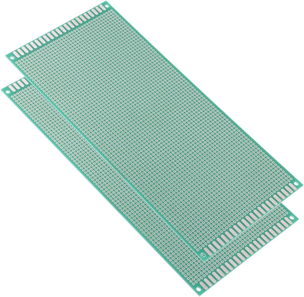 10x22cm Single Sided Universal Printed Circuit Board for DIY Soldering Green Thickness 1.6mm 2pcs
