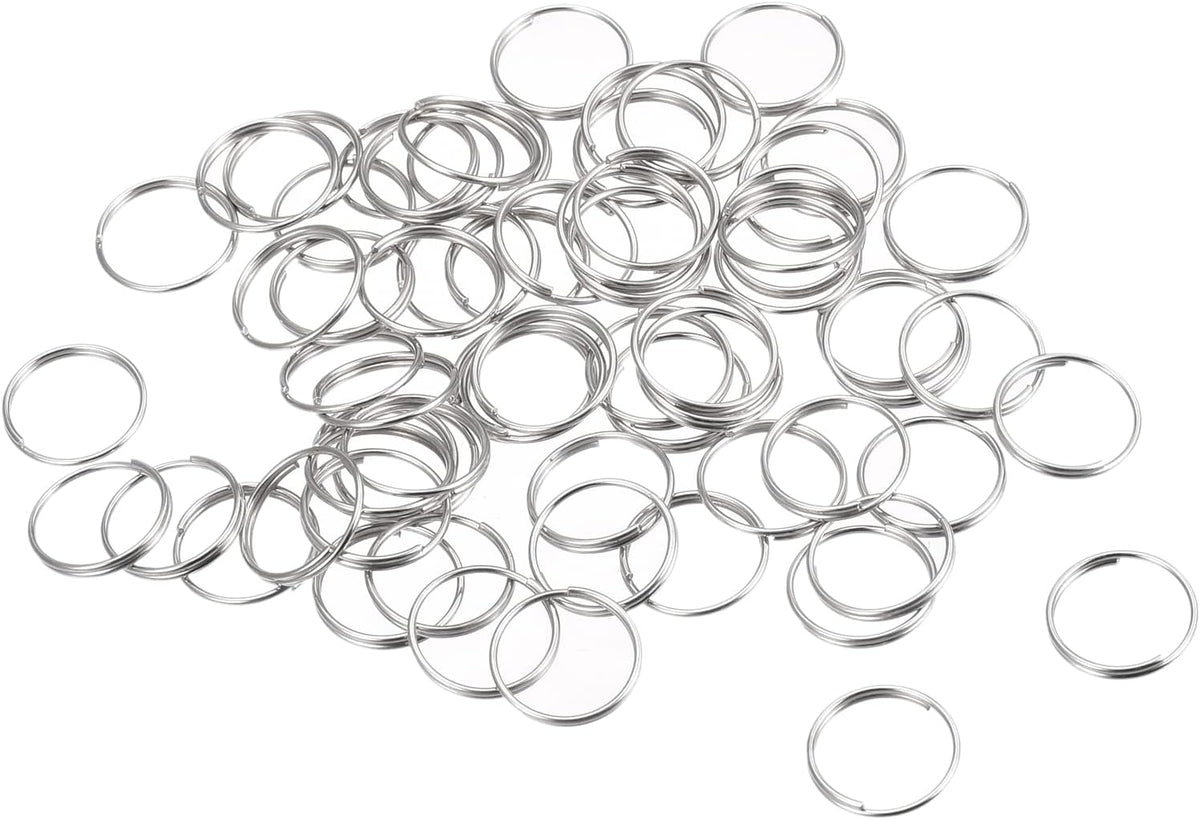 Double Loops Split Rings, 12mm Small Round Key Ring Parts for DIY Crafts Making, Silver Tone 120Pcs