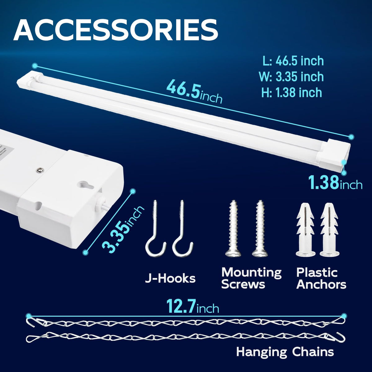 LinkMejor 4FT LED Mağaza Işığı Bağlantılı, 4400LM, 5000K Gündüz Işığı