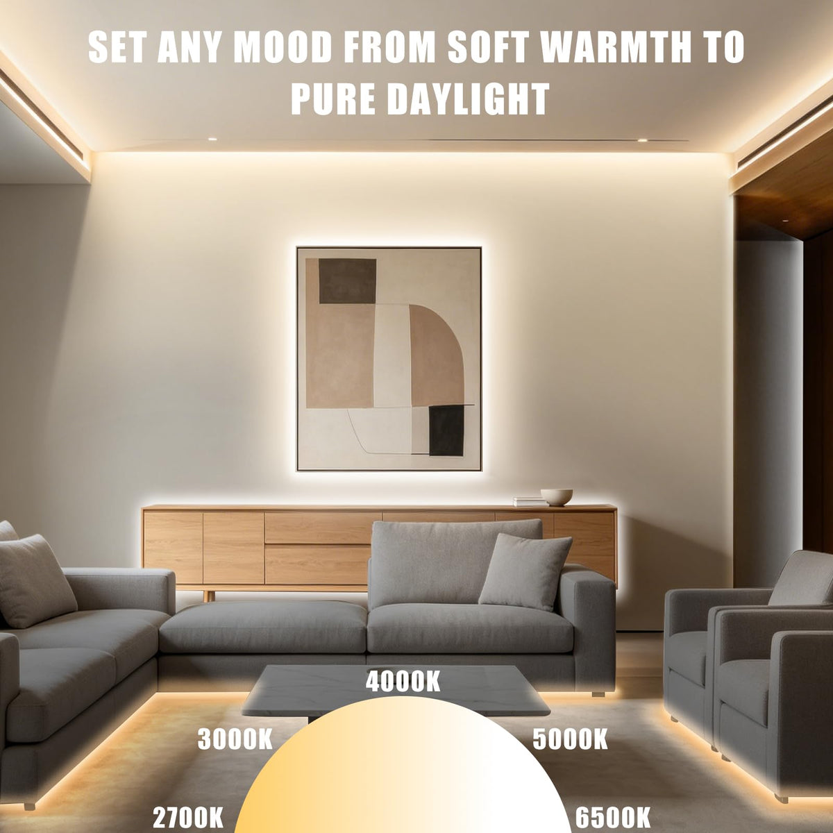 رافعة بيضاء قابلة للتعديل من COB LED Strip Light مع جهاز التحكم عن بعد