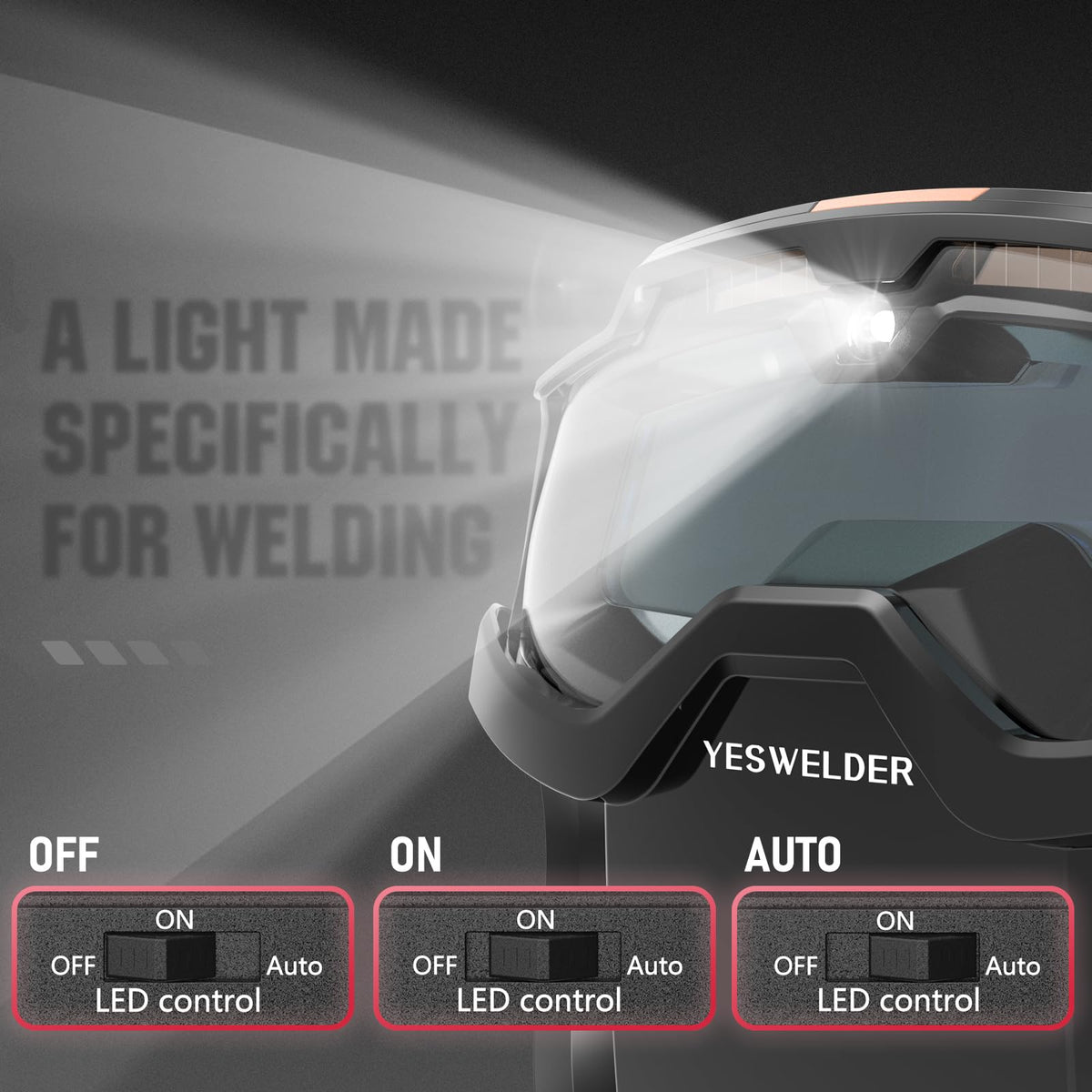 LinkMejor Auto-Darkening Welding Goggles with LED Light and Face Shield