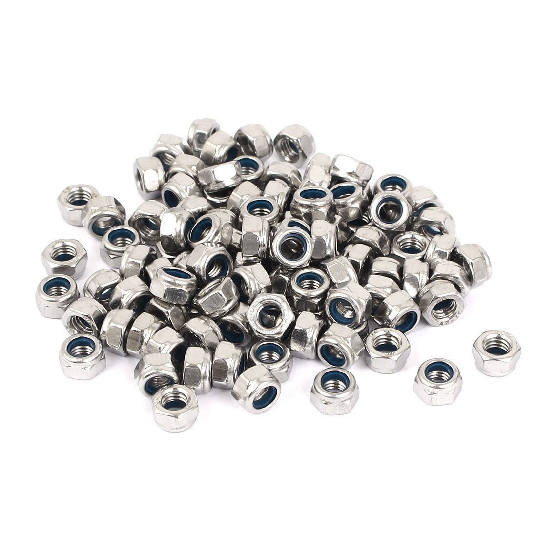 M5 304 Stainless Steel Self-Locking Nylon Insert Hex Lock Nuts 100pcs