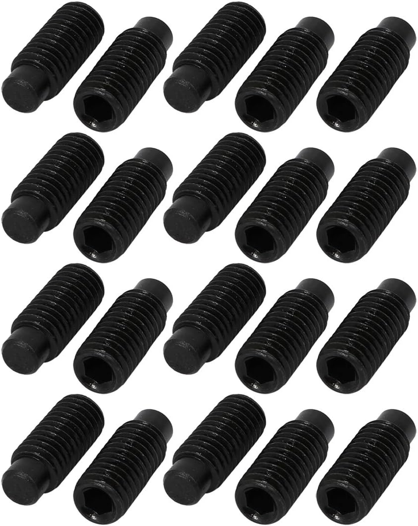 20 Pcs M8 x 20mm Alloy Steel Hexagon Socket Drive Dog Point Grub Screw