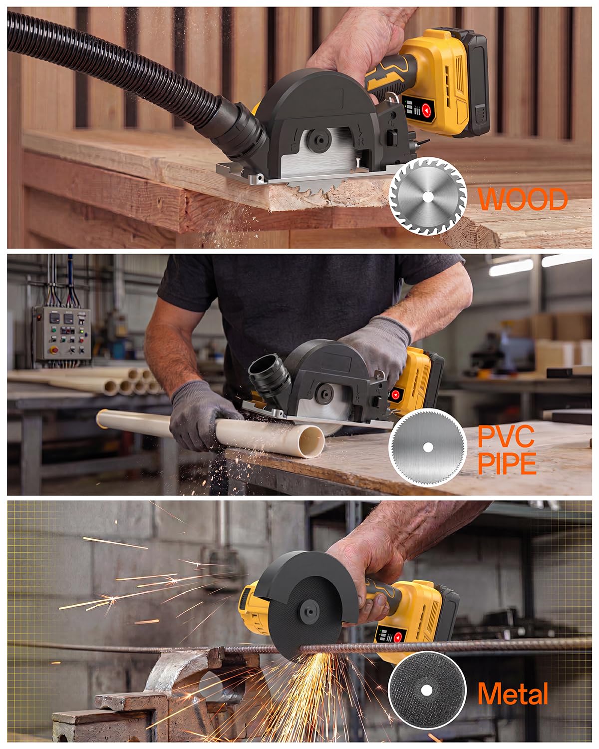 4" Mini Cirkelzaag Compatibel met DeWalt 20V Accu (Geen Accu)