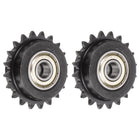 2pcs ANSI #25 / DIN(ISO)04C Roller Chain Idler Sprocket 8mm Bore, 1/4" Pitch, Hardened 20 Tooth Tensioner Sprocket, Insert 2 Bearings