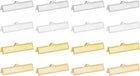 LinkMejor 200Pcs 30mm Ribbon Crimp Clamp Ends, Bookmark Pinch Crimp Ends, Fasteners Clasp Crimp Ends for Bracelet Necklace Jewelry Making, 4 Colors