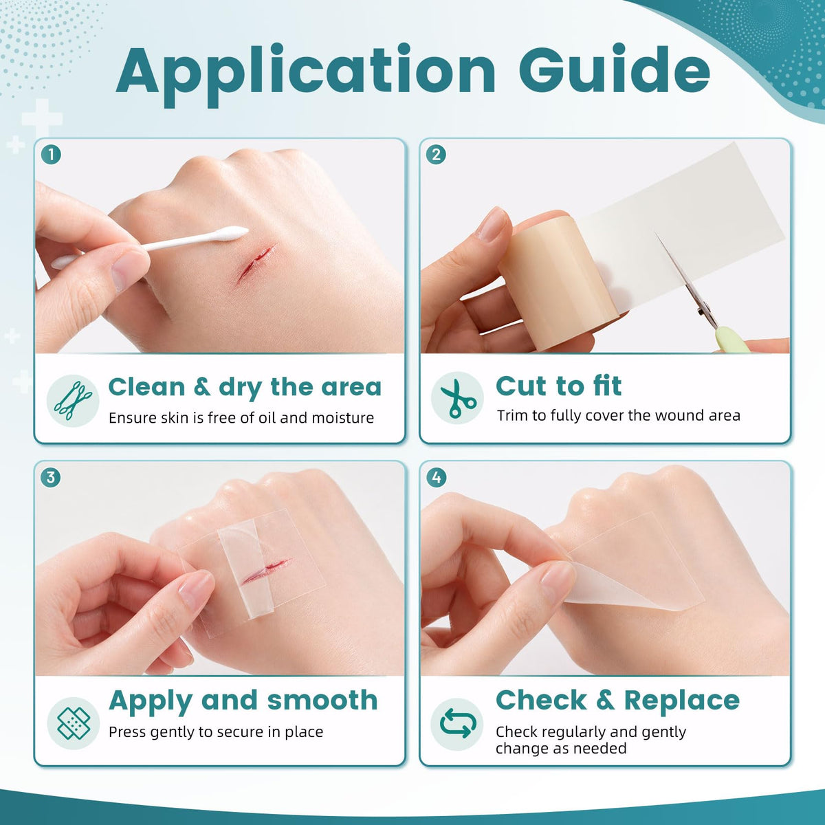 Grad medical Hydrocolloid Roll, 2 Roll Hydrocolloid Roll, 2in x 4.8ft