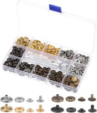 100 Sets Snap Fasteners Kit 1/2 Inch 12mm Copper Metal Press Studs Buttons Tool with 4 Setter Tools & Storage Box for Clothing Leather Sewing