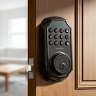 Porta blindatura a chiave elettronica per porta anteriore, bloccante a tastiera con codice, bloccatura a chiave elettronica con 2 chiavi, bloccatura automatica, facile installazione, nero opaco