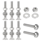 Carriage Bolts Screws 8 Sets, 5/16-18 x 2-1/4" 304 Stainless Steel Bolts Assortment Round Head Square Neck with Hex Nuts & Flat Washers Full Thread Coverage - Silver