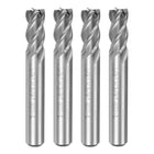 4pcs 3/8"x3/8"x1"x2-3/4 Helical Groove 4 Flutes HSS-AL Straight Shank Spiral End Mill Milling Cutter