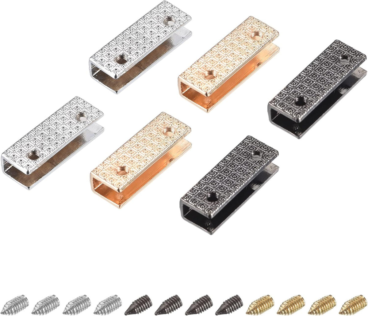 Edge Buckle Tip, Metal Zipper Clip with Screws End Caps for Leather Sewing Decoration DIY Accessories