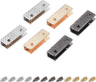 Edge Buckle Tip, Metal Zipper Clip with Screws End Caps for Leather Sewing Decoration DIY Accessories
