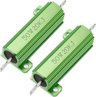 50W 20k Ohm 5% Aluminum Housing Resistor Screw Tap Chassis Mounted Aluminum Case Wirewound Resistor Load Resistors Green 2 pcs