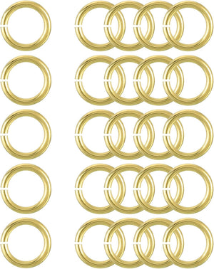 25Pcs Open Jump Rings, 10mm/0.39" OD Brass Jump Ring Connectors 1.5mm Thick O Rings for Necklaces Bracelet Jewelry Making Keychain DIY Craft, Gold Tone