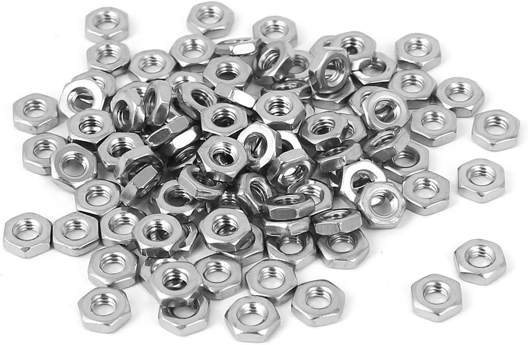 M3 304 Stainless Steel Hex Nut Fastener 100pcs for Screw Bolt