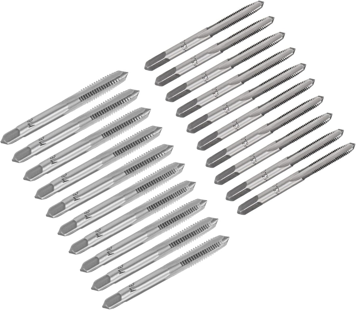 Metric Hand Tap Set M3 and M6 Thread 0.5 and 1 Pitch 3 Straight Flutes H2 High Speed Steel 10 Pairs