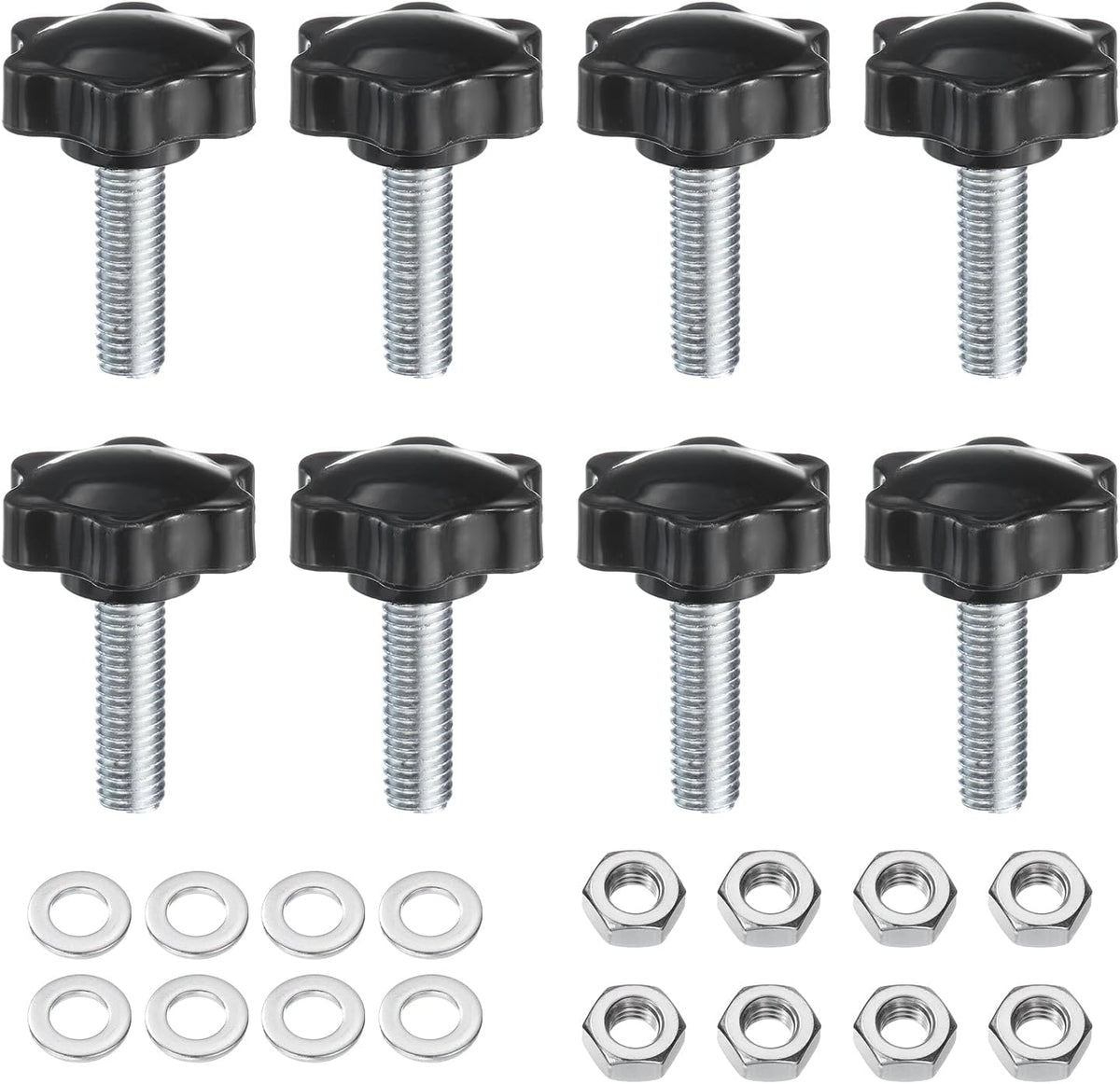 8 ตัวหน้ากลอกกลวงกันดับดกับตะขอและตะขอล้างน้ำ, มาตรา M10 x 25mm โลหะกัมมันต์ทองเหลือง สายชาย 38mm 