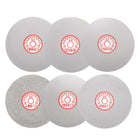 6pcs Diamond Sanding Grinding Disc Set, 6-Inch (150mm) Grit 80/400/600/800/1500/3000 1/2" Arbor Hole, Flat Lap Wheel Polishing Discs for Gemstone Tile Glass Stone Metal