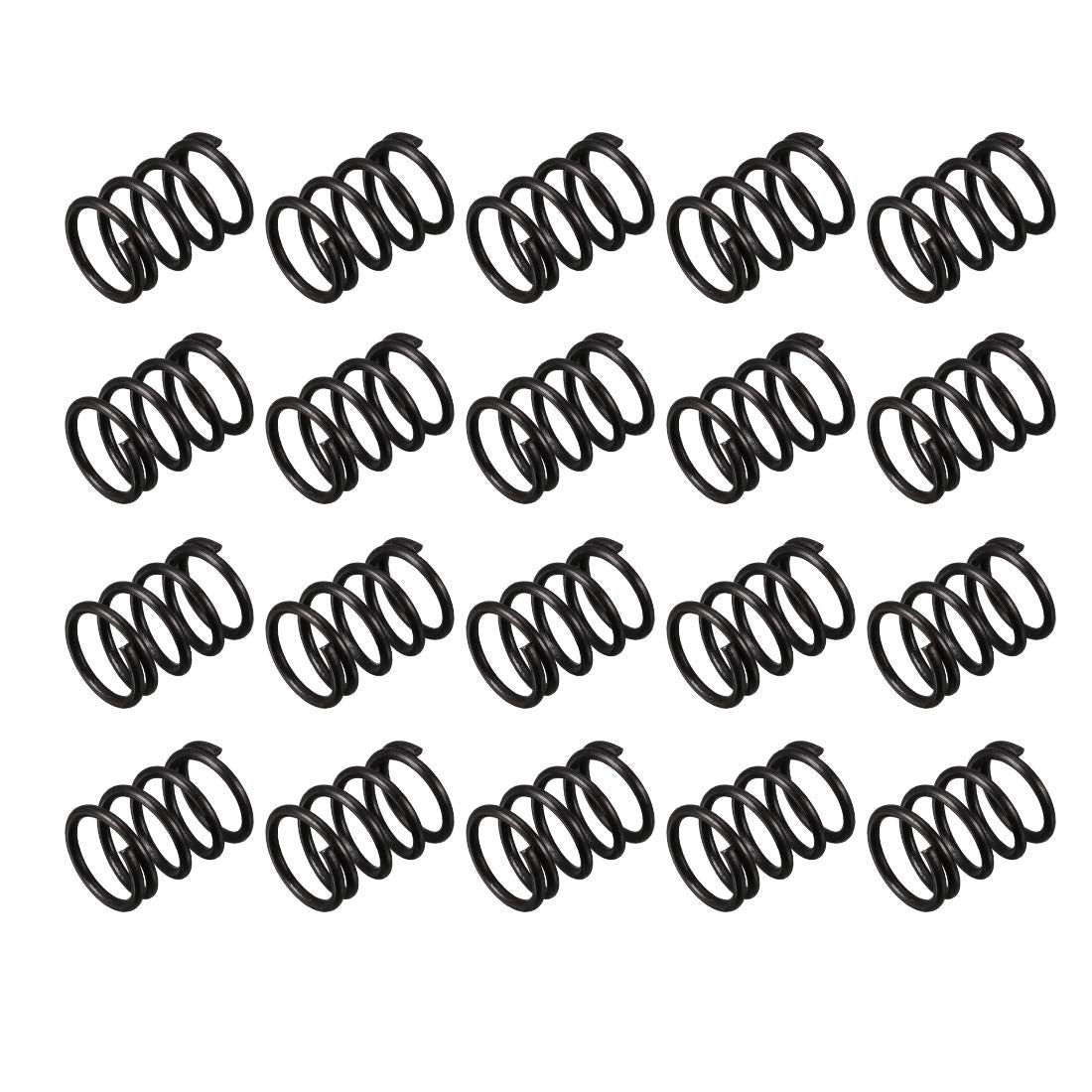 Compression Spring - 1.2mm Wire Dia, 11mm OD, 15mm Free Length Spring Steel Extension Spring,Black,20Pcs