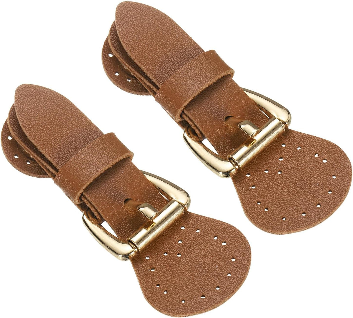 2pcs Leather Magnetic Snap Buckle Lock, Sew on Toggle Closure Buckle, for Pouches Jacket DIY Craft Sewing, Light Brown